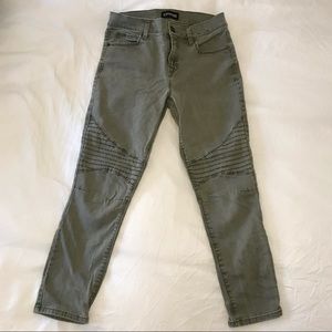 Express Olive Moto Pants